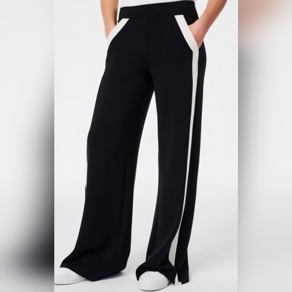 SPANX Pants - Spanx AirEssentials Womens Black Wide Leg Track Pants Large